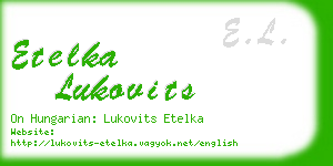etelka lukovits business card